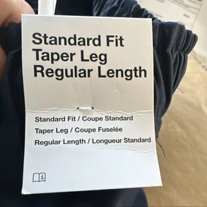 Standard Fit Taper Leg Regular Length Pants - Navy